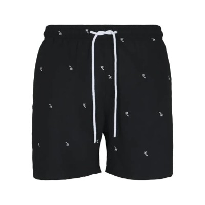 бански,гащета,мъжки,бански,костюми,urban,classics,embroidery,swimming,shorts,black,white,(black)