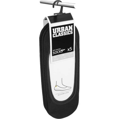чорапи,мъжки,чорапи,urban,classics,invisible,no,show,socks,5,pairs,black,(black)