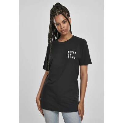 тениска,дамски,тениски,mister,tee,never,on,time,short,sleeve,t,shirt,black,(black)