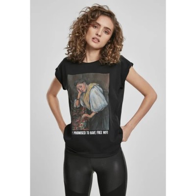тениска,дамски,тениски,mister,tee,no,wifi,short,sleeve,t,shirt,black,(black)