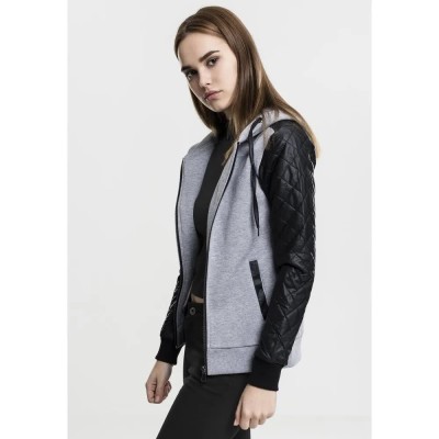 блуза,дамски,блузи,urban,classics,diamond,sweatshirt,grey,black,(grey)