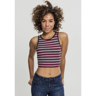 потник,дамски,топове,urban,classics,stripe,crop,sleeveless,top,white,navy,blue,red,(white)