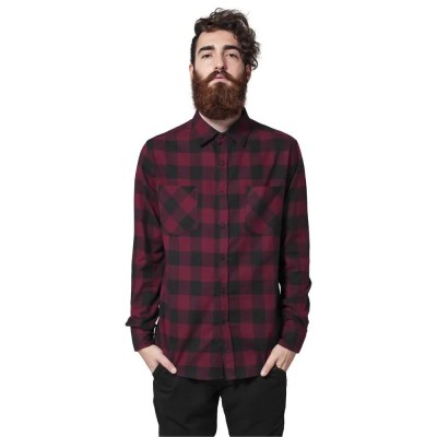 риза,с,дълъг,ръкав,мъжки,ризи,urban,classics,basic,flannel,long,sleeve,shirt,black