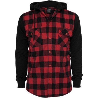 мъжки,ризи,urban,classics,shirt,hooded,ed,flanell,sweat,leeve,black