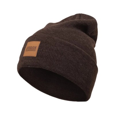 шапка,всички,шапки,urban,classics,bonnet,urban,classic,leatherpatch,long,beanie,marron