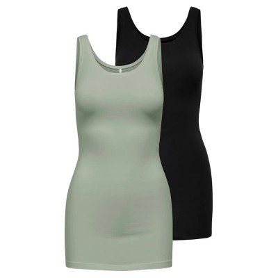 тениска,дамски,тениски,only,live,love,new,sleeveless,t,shirt,2,units,desert,sage,pack,black,(multicolor)