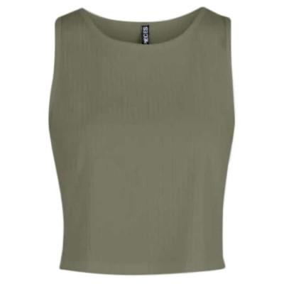 потник,дамски,топове,pieces,kylie,crop,sleeveless,top,deep,lichen,green,(green)