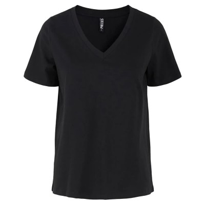 тениска,дамски,тениски,pieces,ria,short,sleeve,v,neck,t,shirt,black,(black)