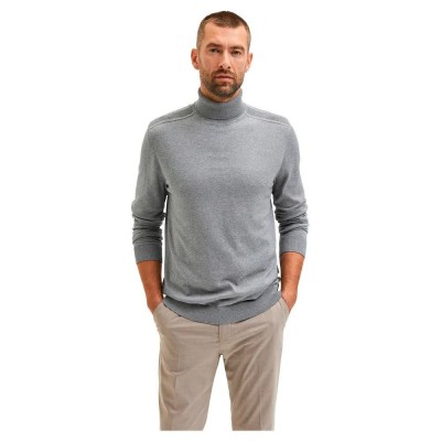 блуза,мъжки,пуловери,selected,berg,high,neck,sweater,grey,(medium,grey,melange)