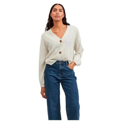 жилетка,дамски,пуловери,дамски,плетени,дрехи,vila,surili,cardigan,white,(white,alyssum,detail,melange)