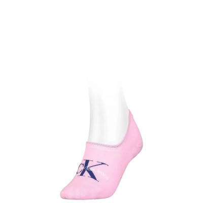 чорапи,дамски,чорапи,calvin,klein,footie,high,cut,logo,no,show,socks,pink,(white)
