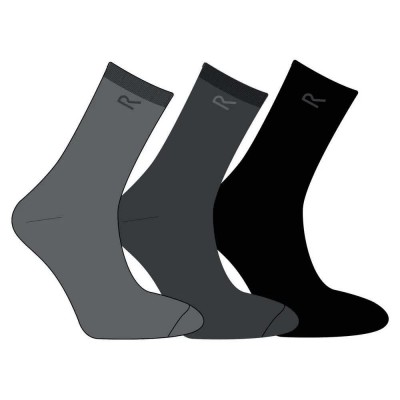 чорапи,мъжки,чорапи,regatta,rmh018,socks,3,pairs,black,grey,(grey,marl)