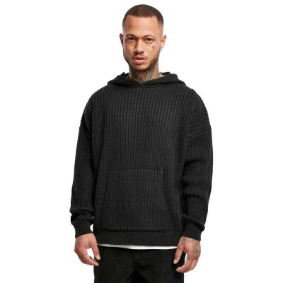 суичър,мъжки,пуловери,urban,classics,knitted,hoodie,black,(black)