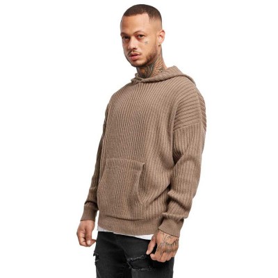 суичър,мъжки,пуловери,urban,classics,knitted,hoodie,brown