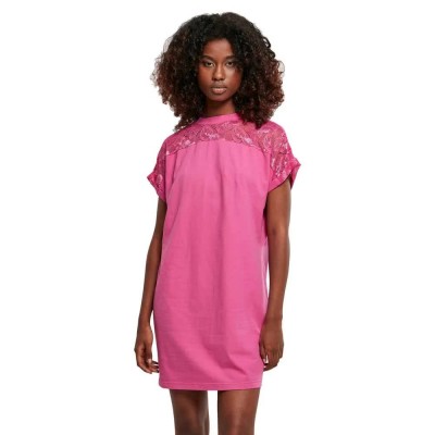 рокля,дамски,поли,и,рокли,urban,classics,lace,short,sleeve,short,dress,pink,(bright,violet)