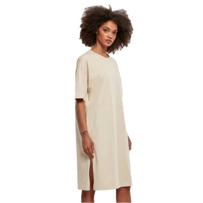 рокля,дамски,поли,и,рокли,urban,classics,organic,oversized,slit,short,sleeve,midi,dress,beige,(soft,sea,graass)