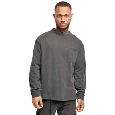 блуза,мъжки,пуловери,urban,classics,pigment,dyed,pocket,sweatshirt,grey,(black,bird)