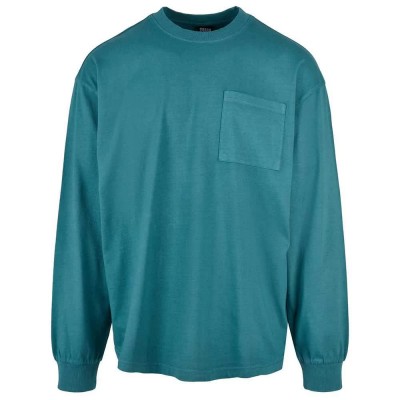 блуза,мъжки,пуловери,urban,classics,pigment,dyed,pocket,sweatshirt,teal,(blue)