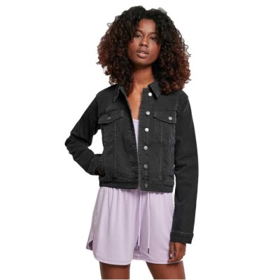 яке,дамски,якета,и,палта,urban,classics,organic,denim,jacket,black,washed,(black)