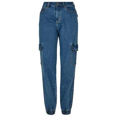 дънки,дамски,панталони,urban,classics,organic,stretch,cargo,high,waist,jeans,clear,blue,washed,(blue)