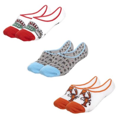 чорапи,мъжки,чорапи,дамски,чорапи,cerdá,friends,no,show,socks,3,pairs,multicolor,(multicolor)