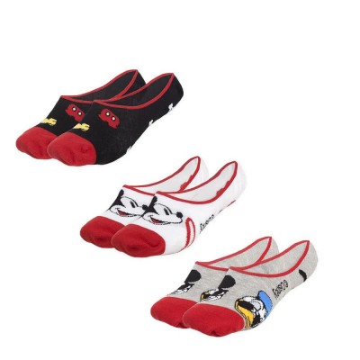 чорапи,мъжки,чорапи,дамски,чорапи,disney,mickey,no,show,socks,3,pairs,multicolor,(multicolor)