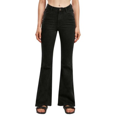 дънки,дамски,панталони,urban,classics,organic,flared,high,waist,jeans,black
