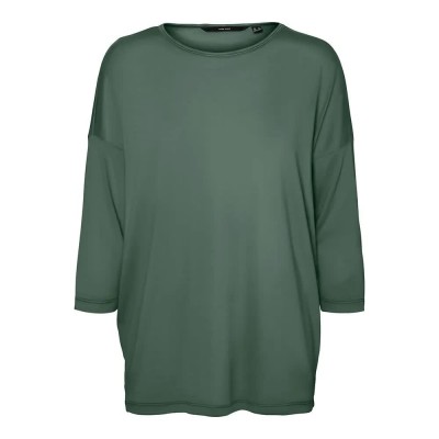 тениска,дамски,тениски,vero,moda,carla,3,4,sleeve,t,shirt,laurel,wreath,(green)