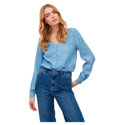 риза,с,дълъг,ръкав,дамски,блузи,дамски,ризи,vila,bista,long,sleeve,shirt,blue,(medium,blue,denim)