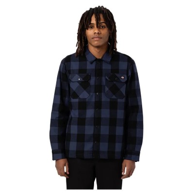 риза,с,дълъг,ръкав,мъжки,ризи,dickies,sherpa,sacramento,lined,long,sleeve,shirt,navy,blue,(blue)
