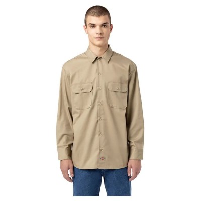 риза,с,дълъг,ръкав,мъжки,ризи,dickies,work,long,sleeve,shirt,khaki,(beige)