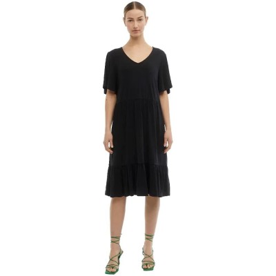 рокля,дамски,поли,и,рокли,object,janne,short,sleeve,short,dress,black,(black)