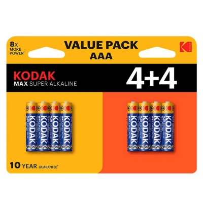 батерии,kodak,max,aaa,lr6,alkaline,battery,8,units,blue,(multicolour)