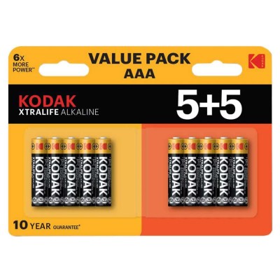 батерии,kodak,xtralife,aaa,lr3,alkaline,battery,10,units,black,(black,brown)