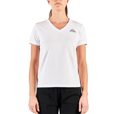 тениска,дамски,тениски,kappa,logo,cabou,short,sleeve,v,neck,t,shirt,white