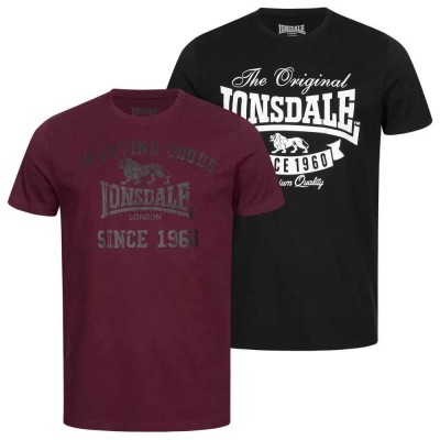 тениска,мъжки,тениски,lonsdale,torbay,short,sleeve,t,shirt,2,units,multicolor,(black,oxblood)