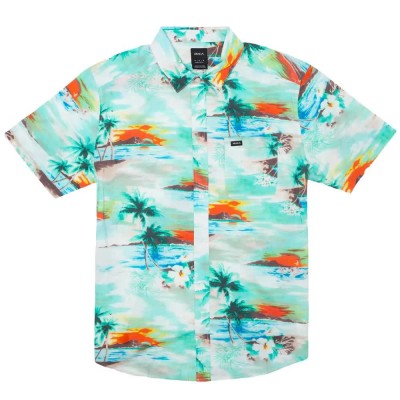 риза,с,къс,ръкав,детски,ризи,rvca,paradiso,short,sleeve,shirt,green