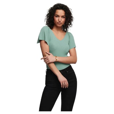 тениска,дамски,тениски,only,leelo,back,short,sleeve,v,neck,t,shirt,green,(jadeite)