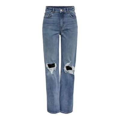 дънки,дамски,панталони,pieces,holly,wide,destroy,high,waist,jeans,blue,(medium,blue,denim)