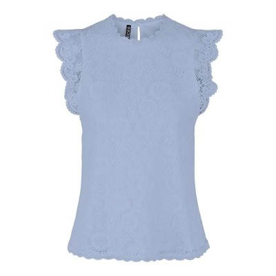 дамски,блузи,дамски,ризи,pieces,olline,lace,sleeveless,blouse,kentucky,blue,(blue)