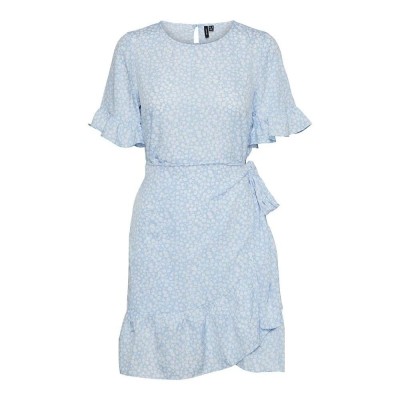 рокля,дамски,поли,и,рокли,vero,moda,henna,2,4,short,sleeve,short,dress,pink,(blue,bell,aop,mini,henna,vic)
