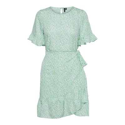 рокля,дамски,поли,и,рокли,vero,moda,henna,2,4,short,sleeve,short,dress,pastel,green,aop,mini,henna,vic,(orange)