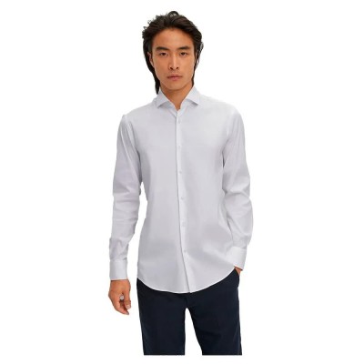 риза,с,дълъг,ръкав,мъжки,ризи,boss,hank,spread,long,sleeve,shirt,white,(white)