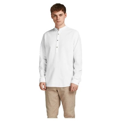 риза,с,дълъг,ръкав,дамски,ризи,мъжки,ризи,jack,&,jones,black,summer,half,placket,long,sleeve,shirt,white,(white,slim,fit)