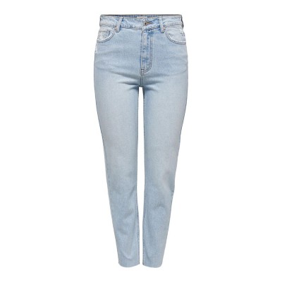 дънки,дамски,панталони,only,emily,straight,raw,high,waist,jeans,blue