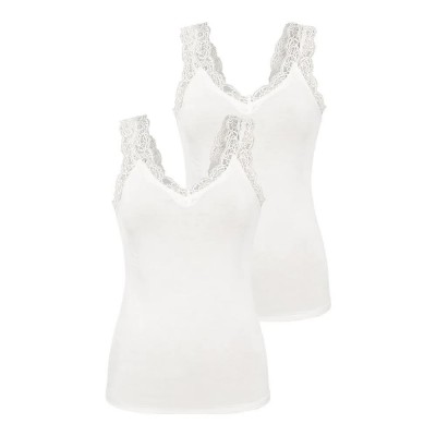 тениска,дамски,тениски,pieces,barbera,lace,sleeveless,v,neck,t,shirt,2,units,white,(bright,white,pack,2)