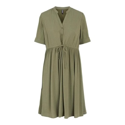 рокля,дамски,поли,и,рокли,pieces,otena,short,sleeve,dress,deep,lichen,green,(green)