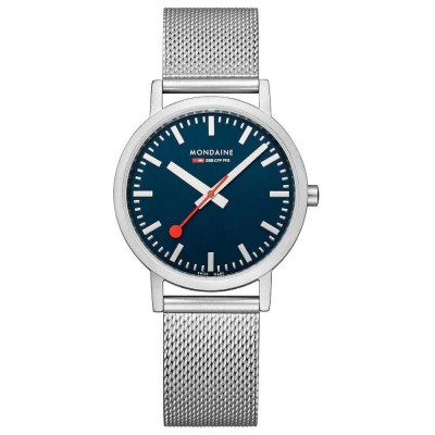 часовник,часовници,mondaine,classic,36,mm,woman,watch,silver,(deepest,blue,st.,steel,brushed,stainlees,steel,mesh)