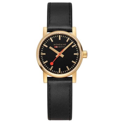 часовник,часовници,mondaine,evo2,gold,30,mm,woman,watch,black,(black,st.,steel,brushed,ip,gold,plated)