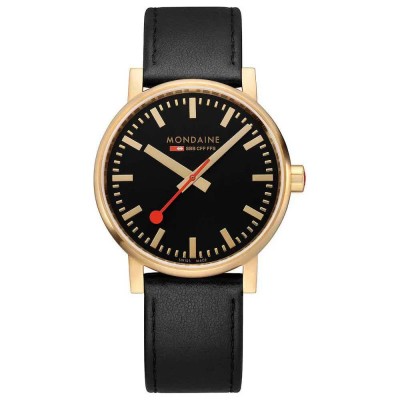 часовник,часовници,mondaine,evo2,gold,40,mm,watch,black,(black,st.,steel,brushed,ip,gold,plated)